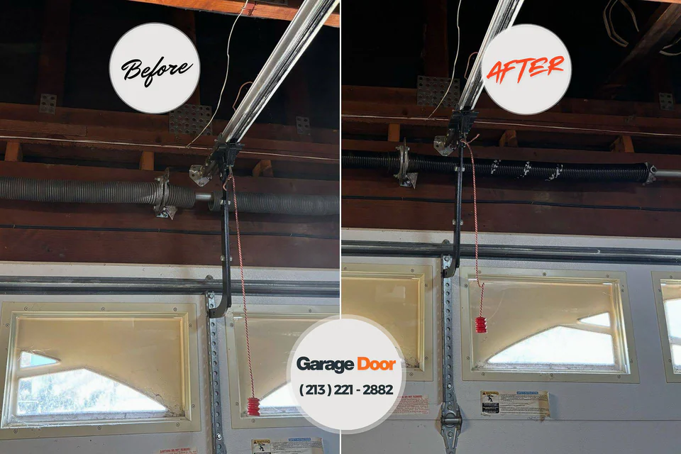 Before and after: garage door repair Kaaawa, HI